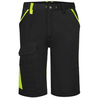 Portwest WX1 Two Tone Cotton Shorts - Black/Yellow