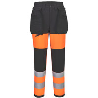 Portwest WX2 Eco Hi-Vis Women's Class 1 Stretch Trouser - Orange/Black