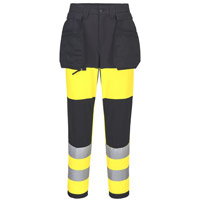 Portwest WX2 Eco Hi-Vis Women's Class 1 Stretch Trouser - Yellow/Black