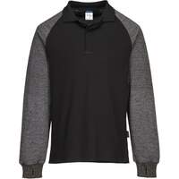 Portwest Polo Shirt with Cut Resistant Sleeves - Black