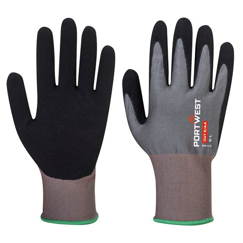 Portwest CT HR18 Nitrile Foam Cut Glove - Grey/Black