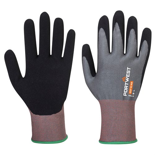 Portwest CT VHR15 Nitrile Foam Cut Glove - Grey/Black
