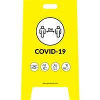 Portwest Covid A Frame Warning Sign - Yellow