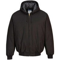 Portwest Duck Quilt Lined Hooded Jacket - Black