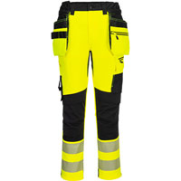 Portwest DX4 Hi-Vis Detachable Holster Pocket Craft Trousers - Yellow/Black