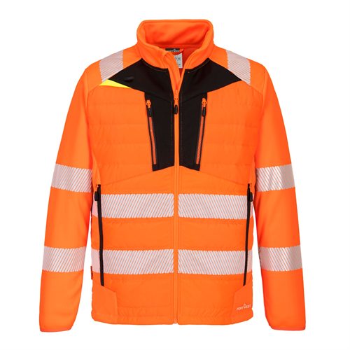Portwest DX4 Hi-Vis Hybrid Baffle Jacket - Orange/Black