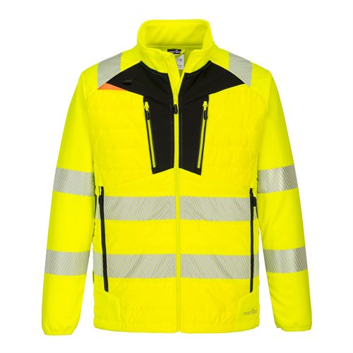 Portwest DX4 Hi-Vis Hybrid Baffle Jacket - Yellow/Black