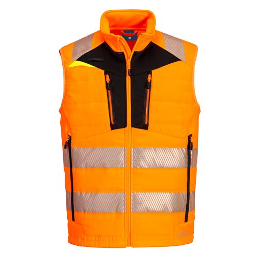 Portwest DX4 Hi-Vis Softshell Bodywarmer - Orange/Black