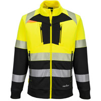 Portwest DX4 Hi-Vis Class 1 Funnel Neck Zipped Sweatshirt  - Yellow/Black