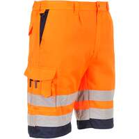 Portwest Hi-Vis Poly-cotton Shorts - Orange/Navy