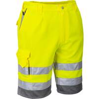 Portwest Hi-Vis Poly-cotton Shorts - Yellow/Grey