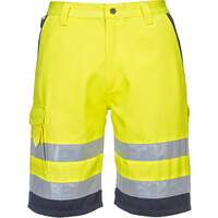 Portwest Hi-Vis Poly-cotton Shorts - Yellow/Navy
