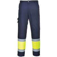 Portwest Hi-Vis Two Tone Combat Trouser - Yellow/Navy Tall