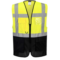 Portwest ES1 Essential Hi-Vis Contrast Executive Vest - Yellow/Navy