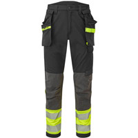 Portwest EV4 Hi-Vis Stretch Detachable Holster Class 1 Trousers - Yellow/Black