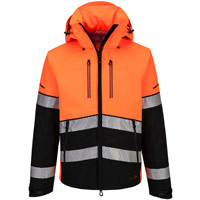 Portwest EV4 Hi-Vis Shell Jacket (3L) - Orange/Black