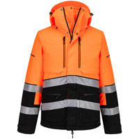 Portwest EV4 Hi-Vis Winter Jacket - Orange/Black