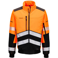 Portwest EV4 Hi-Vis Softshell Bomber (3L) - Orange/Black