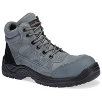 Portwest Composite Textile and Suede Ankle Boot S1PL SR FO - Metal Grey