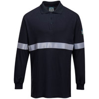 Portwest Modaflame Knit FR Long Sleeve Polo Shirt - Dark Navy