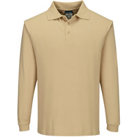 Portwest Modaflame Knit FR Long Sleeve Polo Shirt - Tan