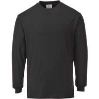 Portwest Flame Resistant Anti-Static Long Sleeve T-Shirt - Black