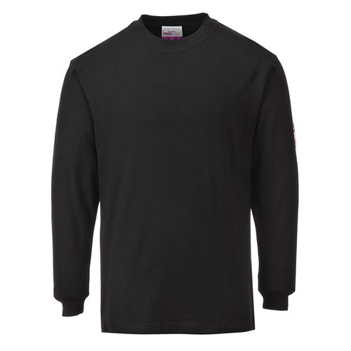 Portwest Flame Resistant Anti-Static Long Sleeve T-Shirt - Black