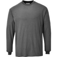 Portwest Flame Resistant Anti-Static Long Sleeve T-Shirt - Grey