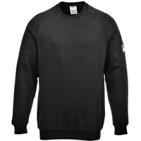 Portwest Flame Resistant Anti-Static Long Sleeve Sweatshirt - Black
