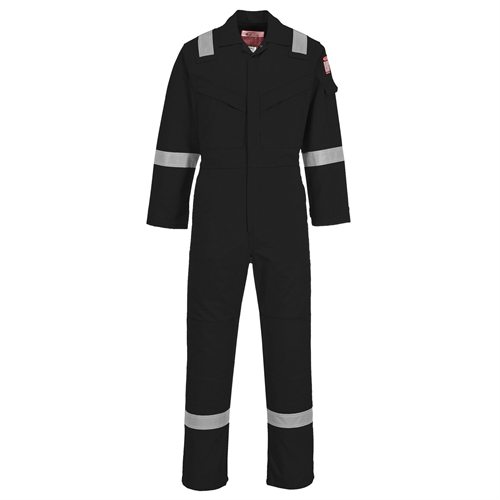 Portwest Flame Resistant Super Light Weight Anti-Static Coverall 210g - Black