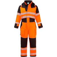 Portwest PW3 Modaflame Rain+ Hi-Vis Multi-Norm FR Winter Coverall - Orange/Black