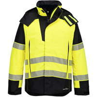 Portwest PW3 Modaflame Rain+ Hi-Vis Multi-Norm FR Winter Jacket - Yellow/Black
