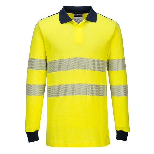 Portwest WX3 Flame Resistant Hi-Vis Polo Shirt - Yellow/Navy