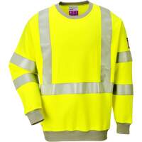 Portwest Flame Resistant Anti-Static Hi-Vis Sweatshirt - Yellow