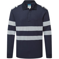 Portwest PW3 Modaflame Knit FR Long Sleeve Polo Shirt - Dark Navy