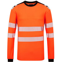 Portwest PW3 Modaflame Knit HVO FR Long Sleeve T-Shirt - Orange/Black