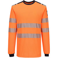 Portwest PW3 Modaflame Knit HVO FR Long Sleeve T-Shirt - Orange/Navy
