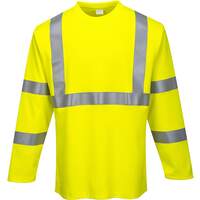 Portwest FR Hi-Vis Long Sleeve T-Shirt - Yellow