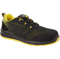 Portwest Portwest Compositelite Wire Lace Safety Trainer Knit S1P - Black/Yellow