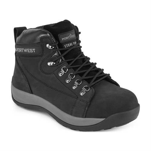 Portwest Steelite Mid Cut Nubuck Boot SB HRO - Black