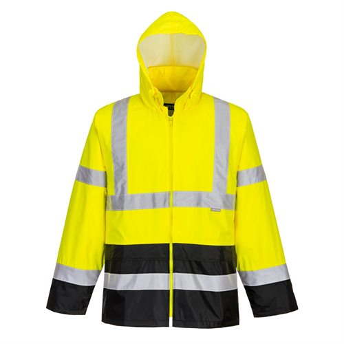 Portwest Hi-Vis Classic Contrast Rain Jacket - Yellow/Black