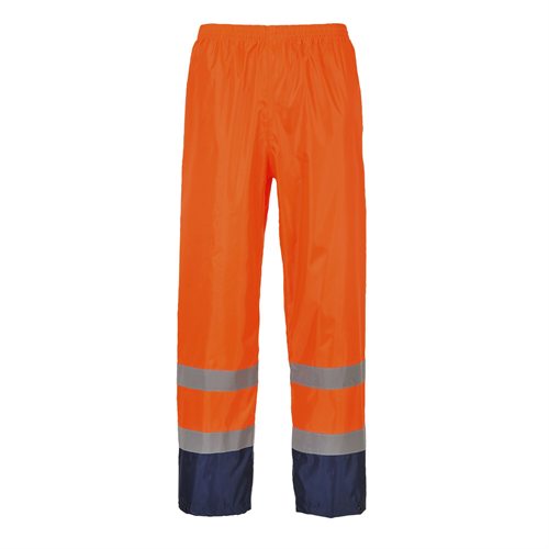Portwest Hi-Vis Classic Contrast Rain Trouser - Orange/Navy