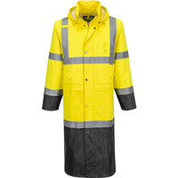Portwest Hi-Vis Contrast Raincoat 122cm - Yellow/Black