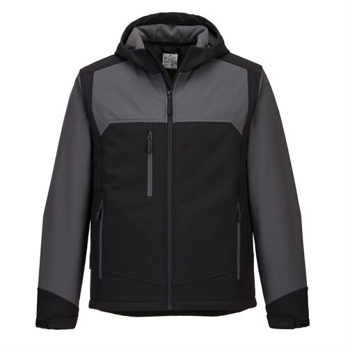Portwest KX3 Hooded Softshell (3L) - Black/Grey