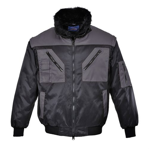 Portwest Two Tone Pilot Jacket - Black/Grey