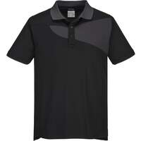 Portwest PW2 Polo Shirt S/S - Black/Zoom Grey