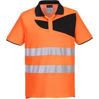Portwest PW2 Hi-Vis Polo Shirt S/S - Orange/Black