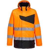 Portwest PW2 Hi-Vis Rain Jacket - Orange/Black