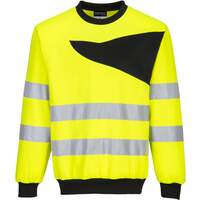 Portwest PW2 Hi-Vis Crew Neck Sweatshirt - Yellow/Black