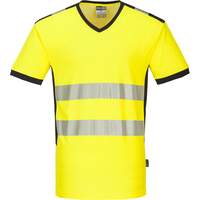 Portwest PW3 Hi-Vis V-Neck T-Shirt - Yellow/Black